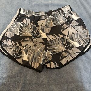 Nike Black and Gray Tropical Print Athletic Shorts